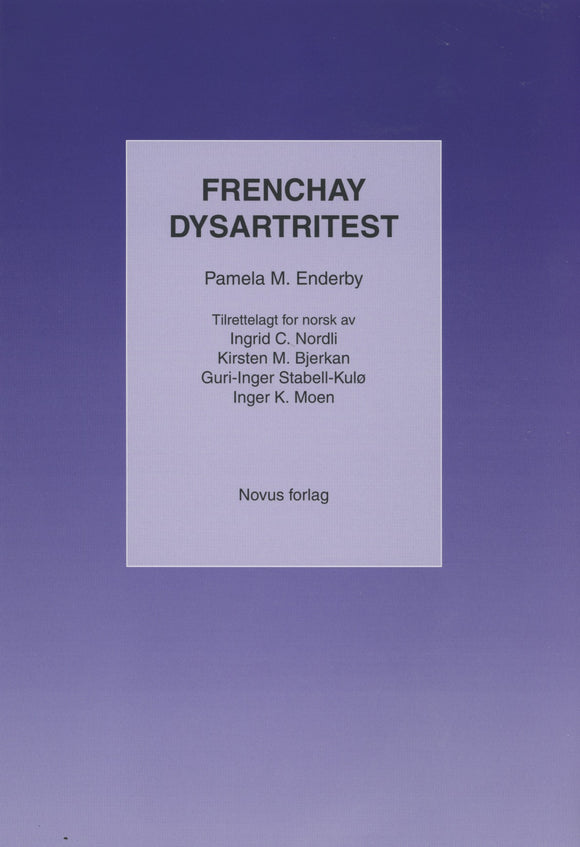 Enderby, Pamela M.: Frenchay dysartritest