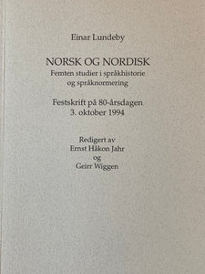 Lundeby, Einar: Norsk og nordisk